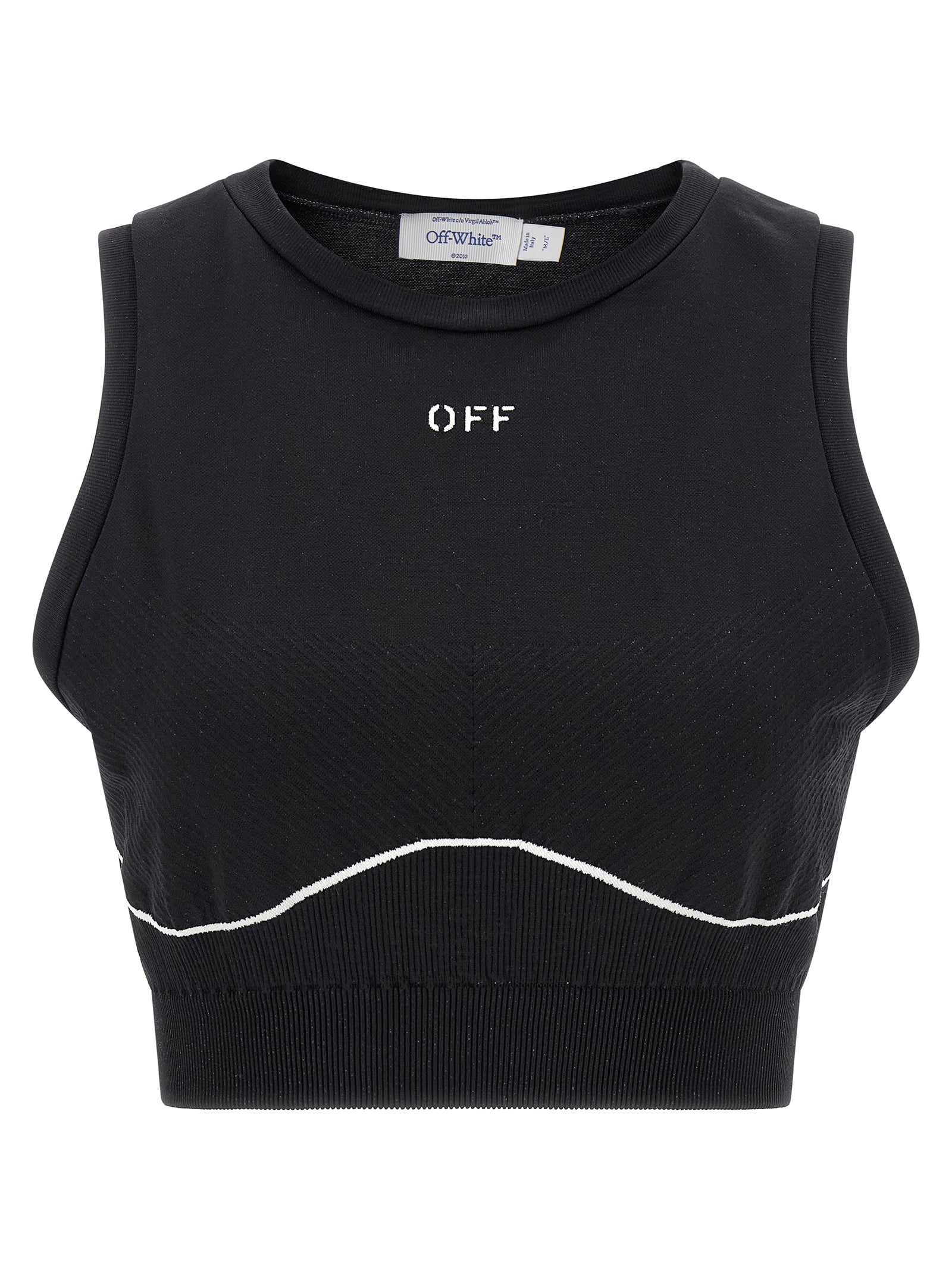 Off-White Logo-Embroidered Tank Top — Black