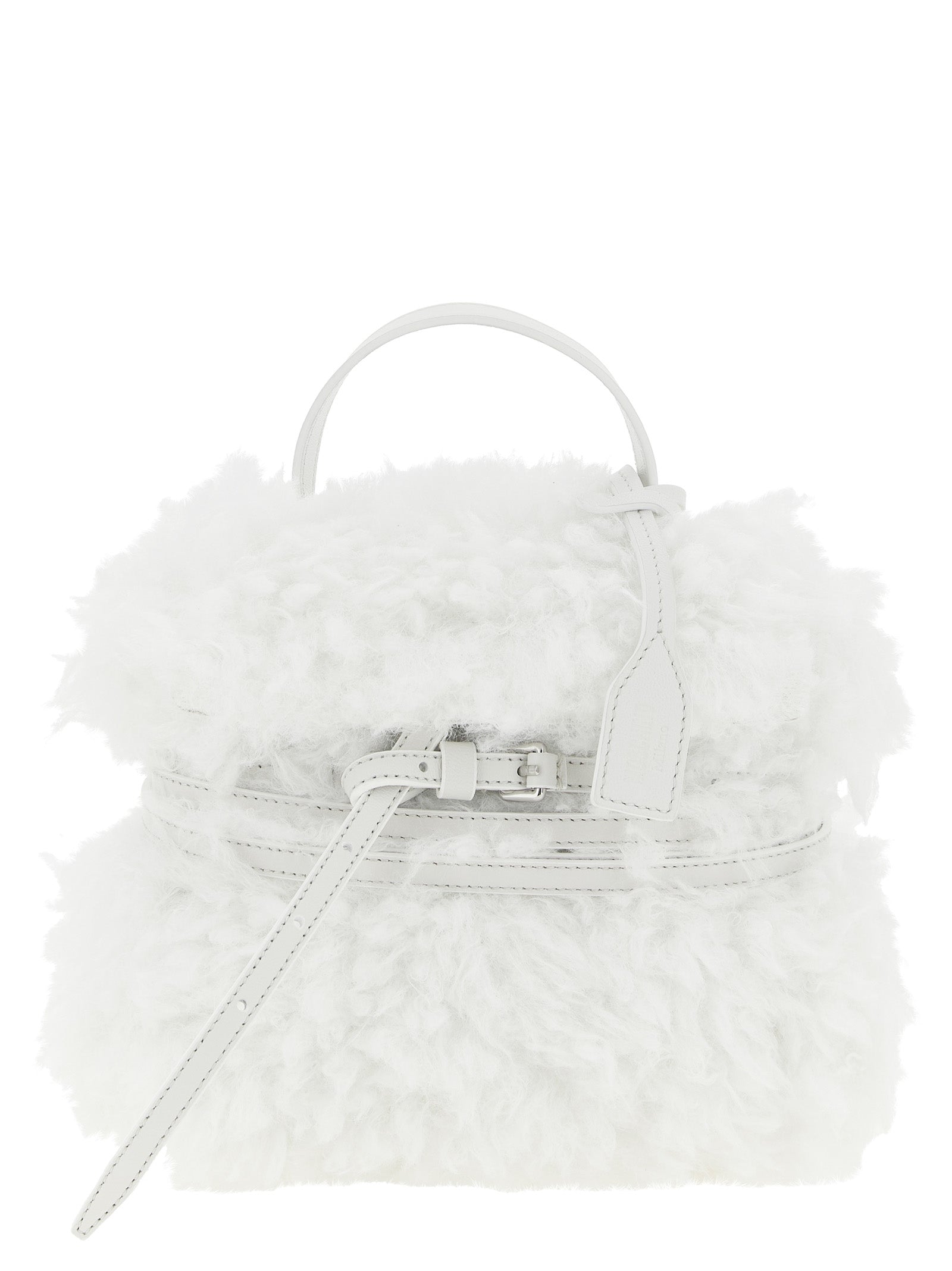 Moschino Tie Me Top Handle Bag — White