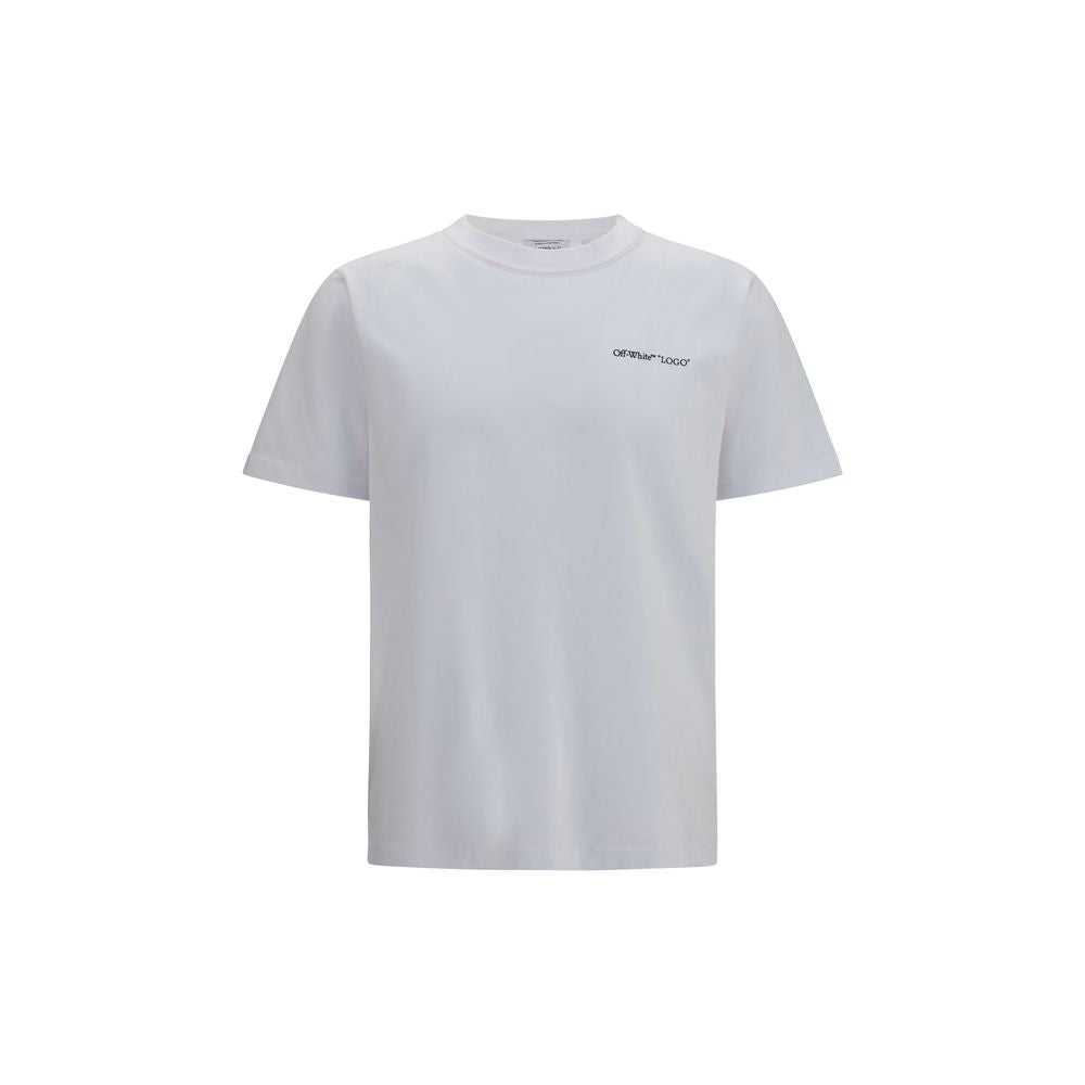 Off-White Logo-Embroidered Cotton T-Shirt — White