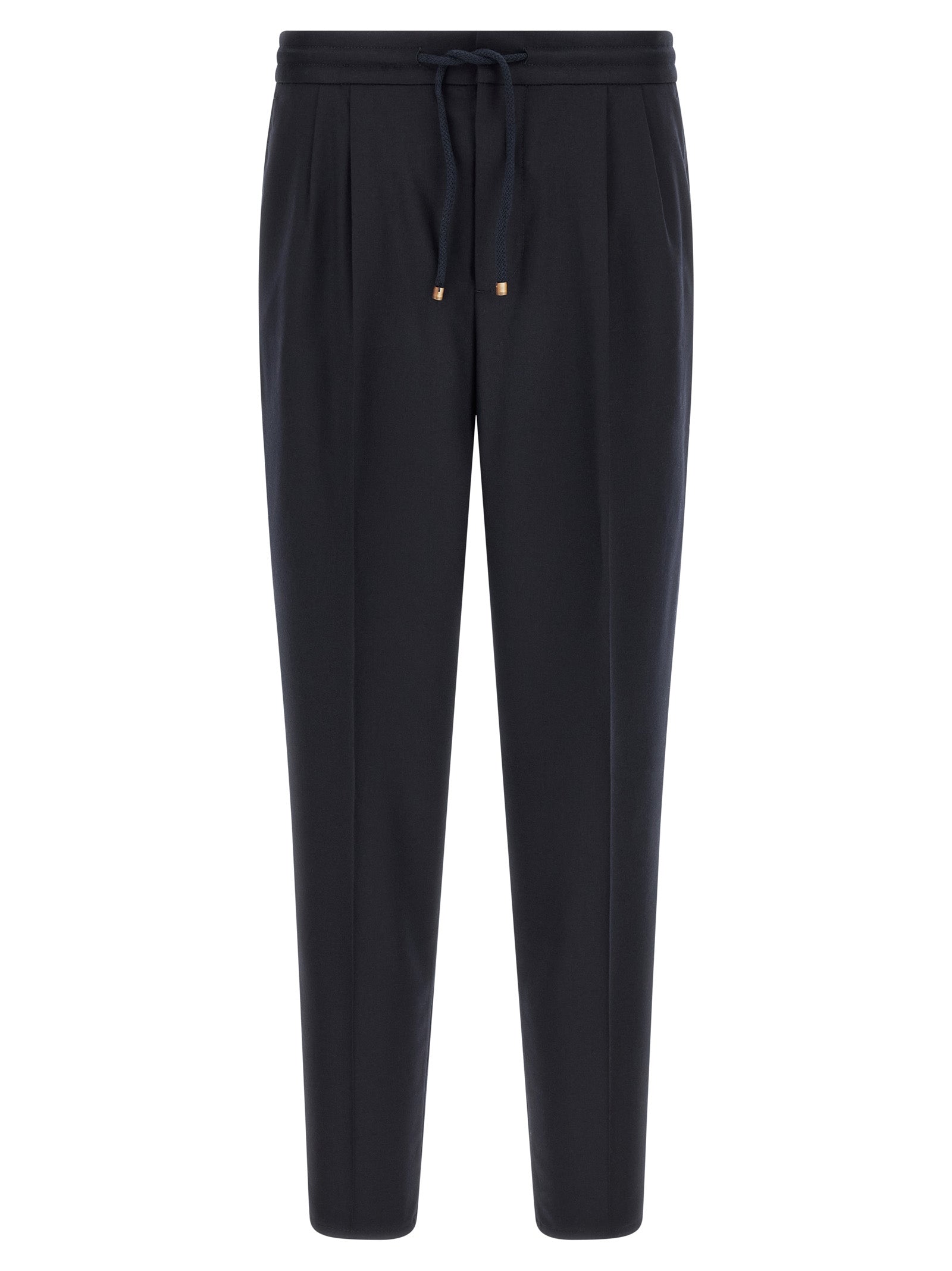 Brunello Cucinelli Virgin Wool Trousers — Navy