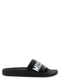 Moschino Logo-Embossed PVC Slide — Black