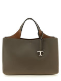 Tod's Hammered Calf Leather Shoulder Bag — Gray