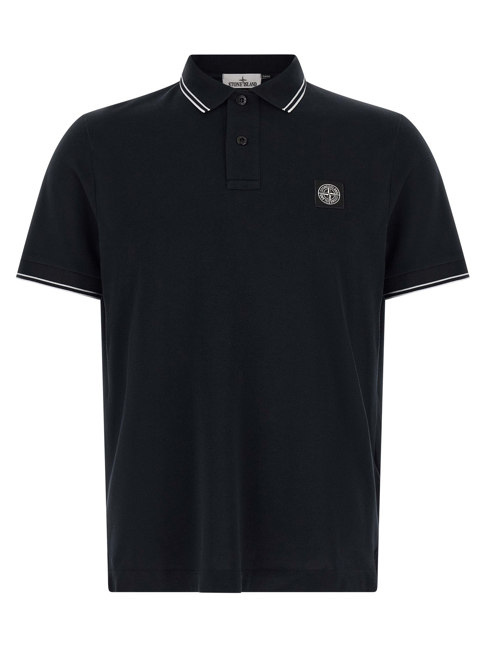 Stone Island Cotton Piqué Polo — Black