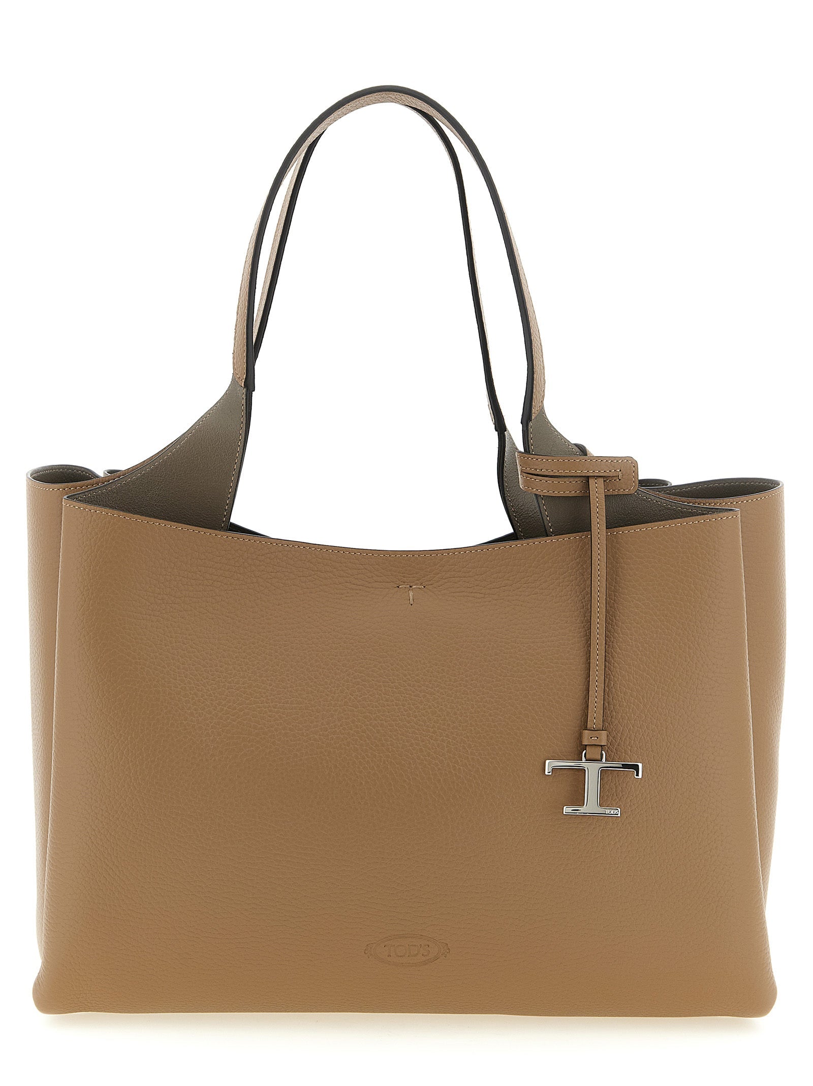 Tod's Hammered Calfskin Tote Bag — Brown