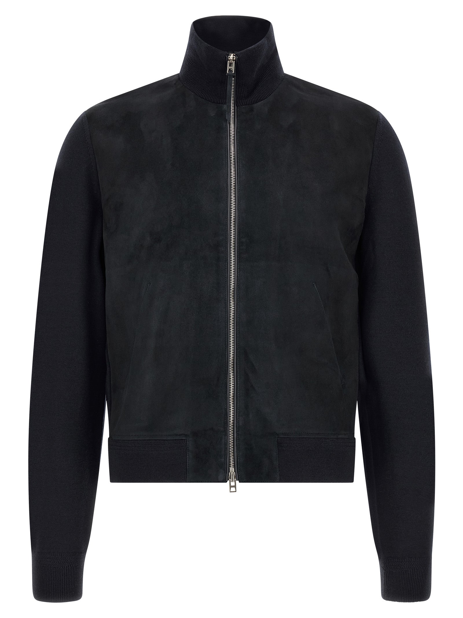 Tom Ford Suede and Wool-Blend Jacket — Blue
