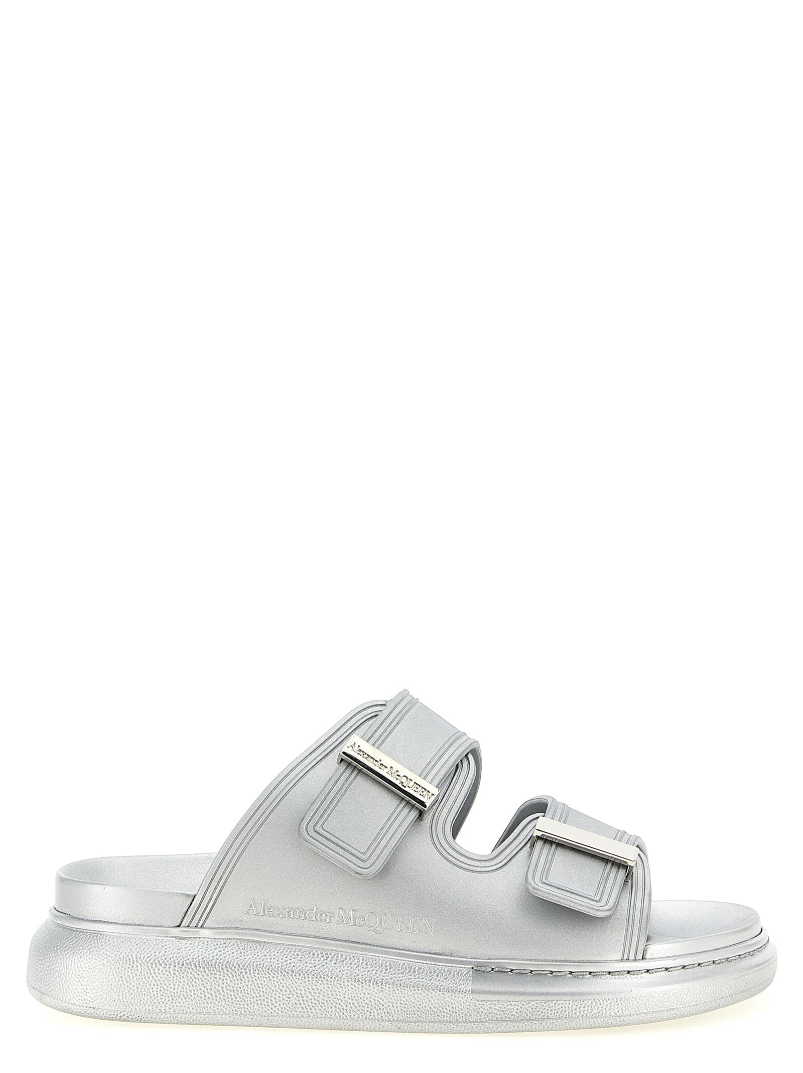 Alexander McQueen Hybrid Slide Sandal — Silver