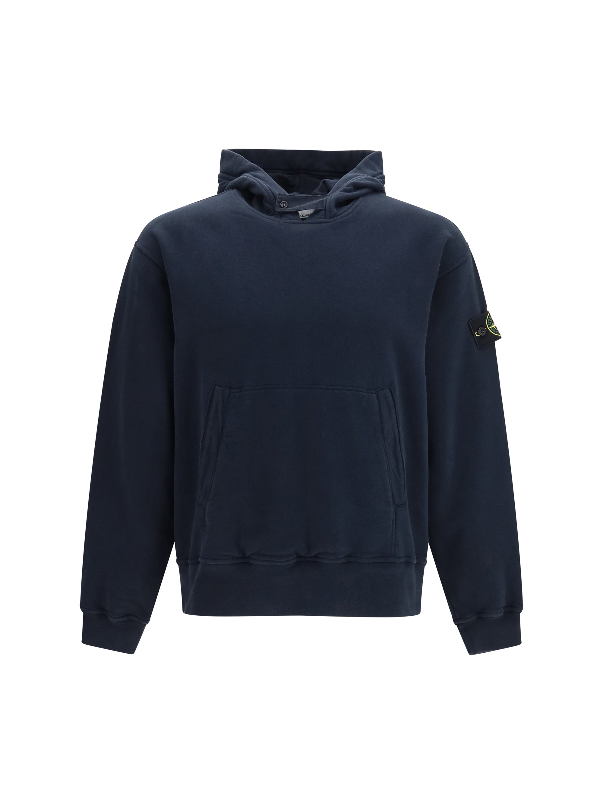 Stone Island Cotton Hooded Hoodie — Navy