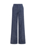 Gucci GG Cotton Jacquard Denim Trousers — Navy