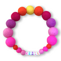 Rosa - Collar de Perro Personalizado con Pompones