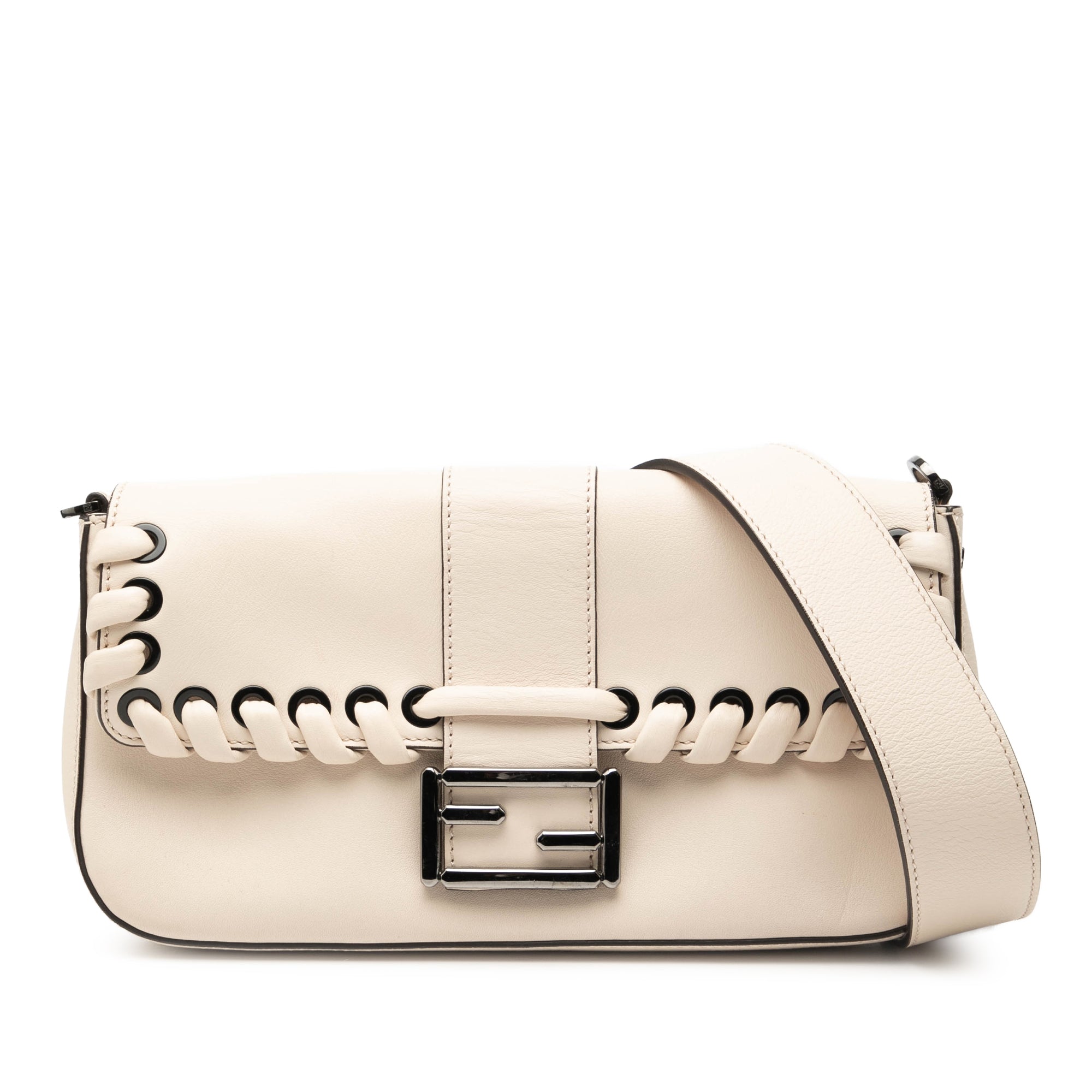Whipstitch Leather Baguette Crossbody