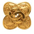 CC Gold Plated Grapevine Clover Brooch