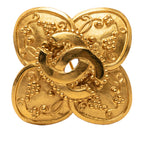 CC Gold Plated Grapevine Clover Brooch