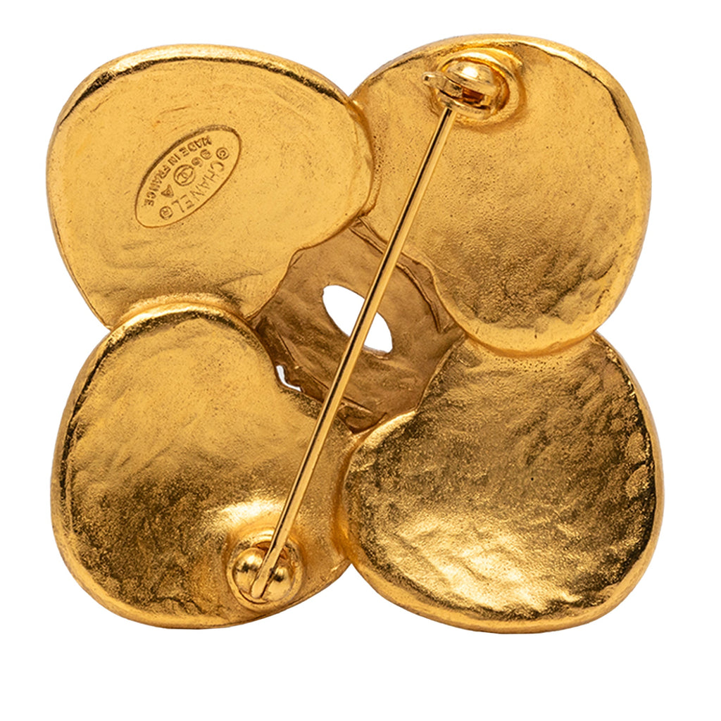 CC Gold Plated Grapevine Clover Brooch