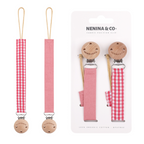 Chupetero Pack x 2 DIAMOND Rosa + Rosa Vichy vichy By Nenina & Co