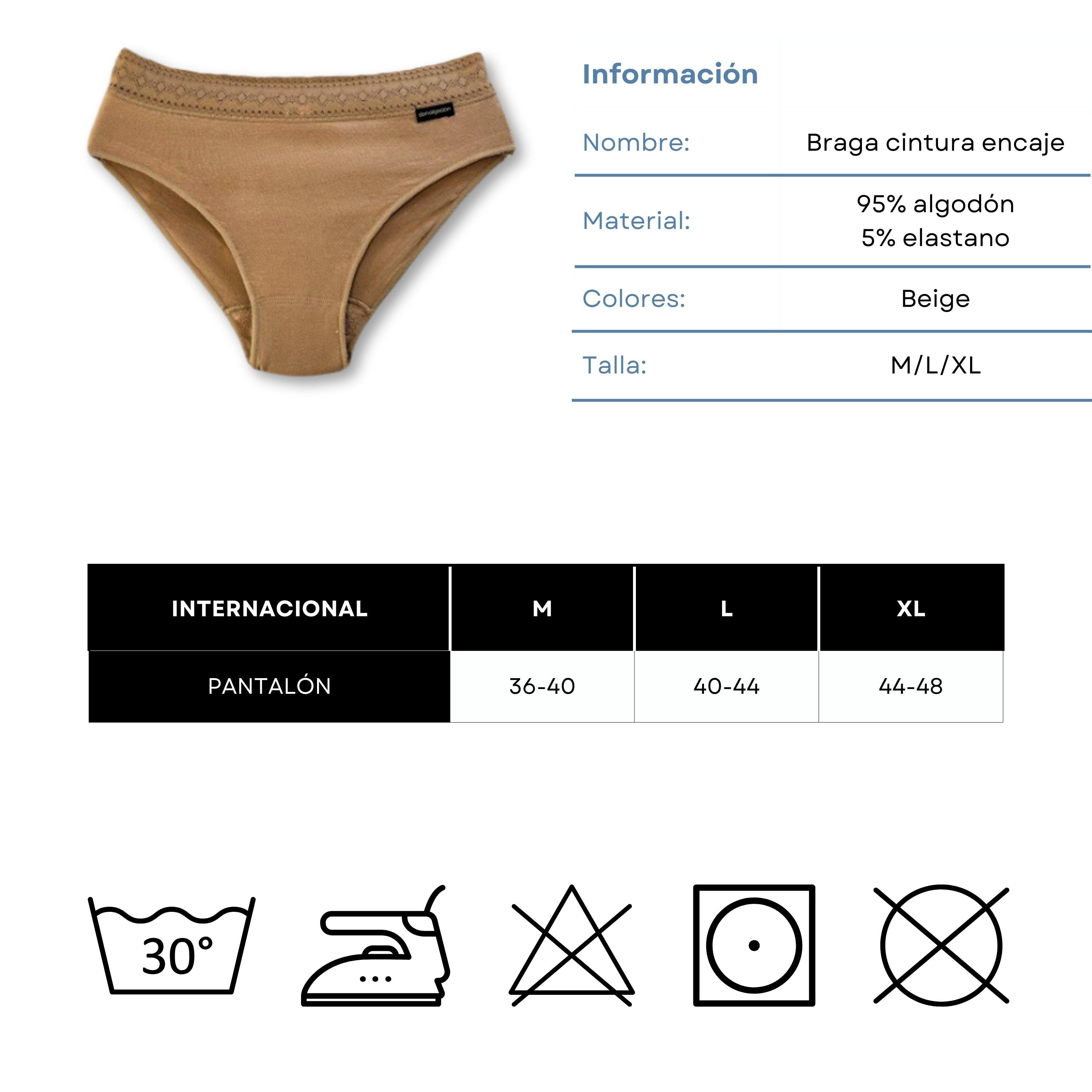 Don Algodon | Pack 6 Braguitas Algodón para Mujer | en 1 o 3 Colores: Negro, Beige y Blanco