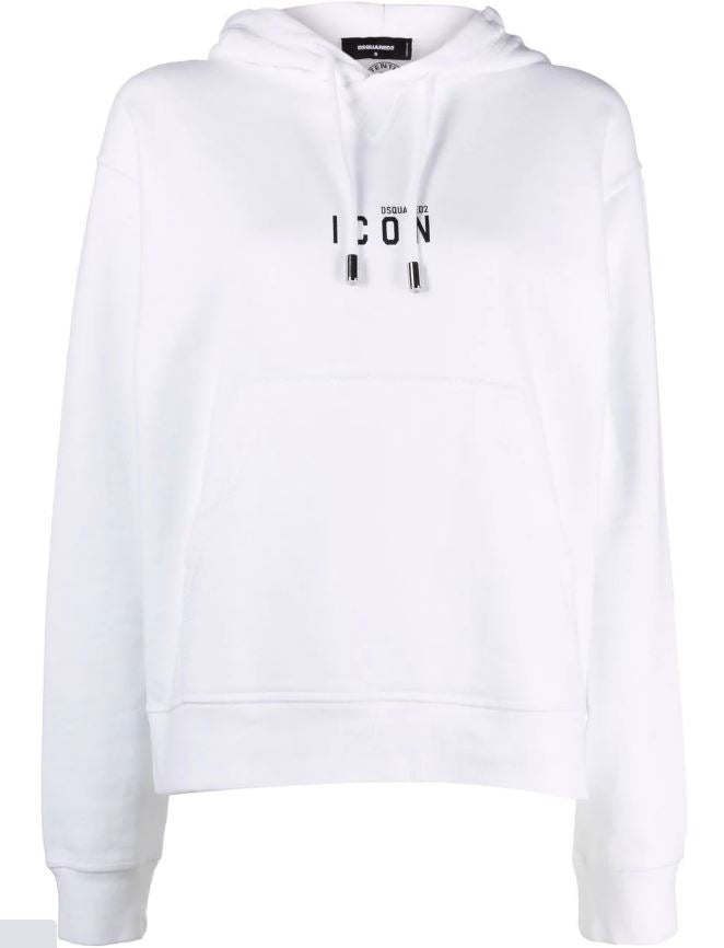 Dsquared2 Logo-Embroidered Hoodie — White