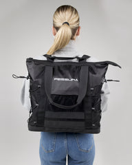 Unisex Italia Top Handle Bag Black Nylon Ripstop Waterproof
