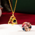 Árbol de Navidad Personalizado Micro-Tallado Foto Proyección Collar de Navidad Regalo de San Valentín para las mujeres