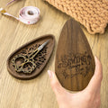 Estuche magnético de madera con nombre para tijeras de costura con diseño de lágrima, personalizado y grabado Día de la Madre Regalo de cumpleaños para amantes de la costura