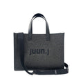 Logo Raffia Tote Bag | Black