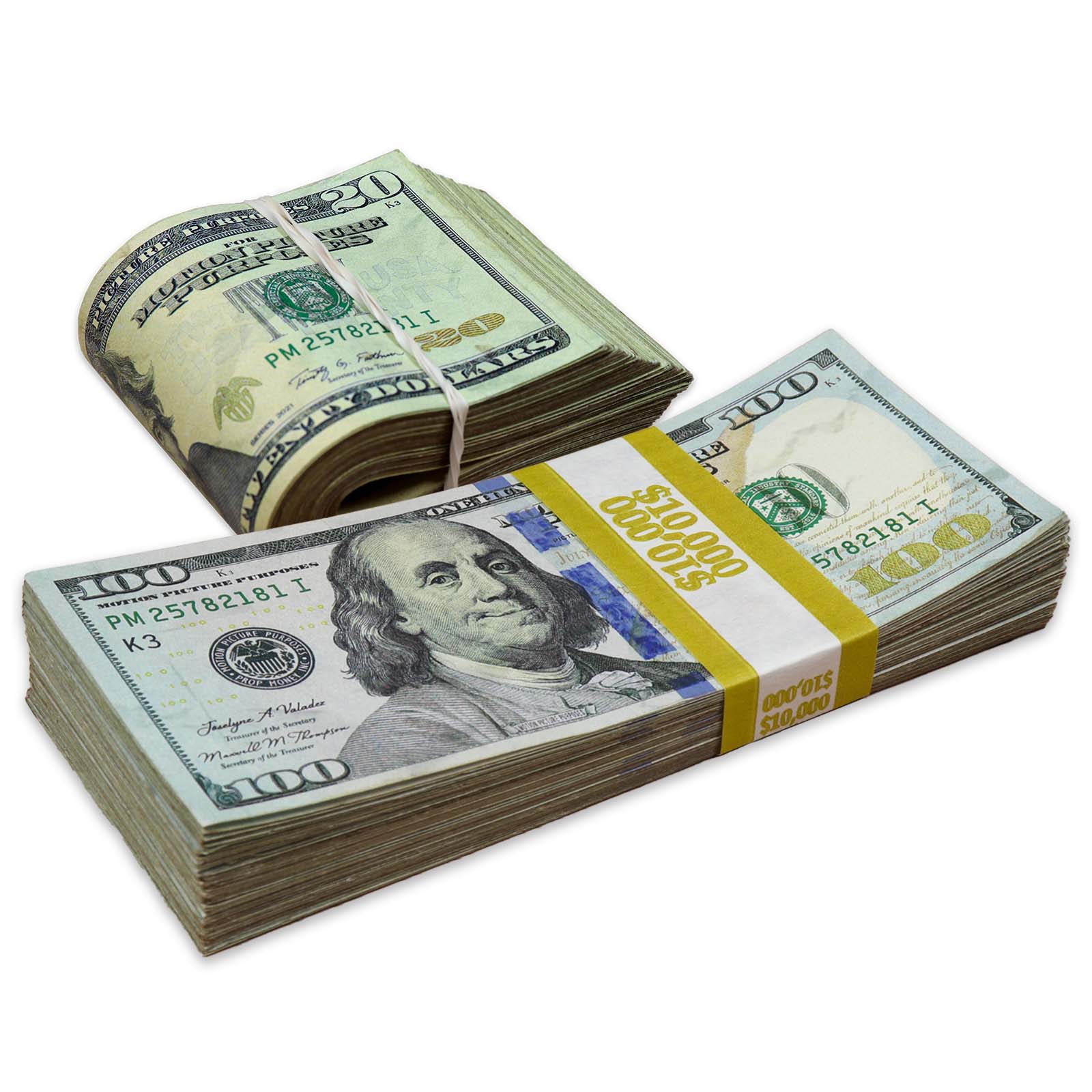 $12,000 RealAged® New Series Full Print Stack & Band Pack By Prop Money Inc.