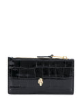 Alexander McQueen Embossed Crocodile Leather Card Case — Black