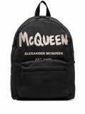 Alexander McQueen Graffiti Metropolitan Backpack — Black