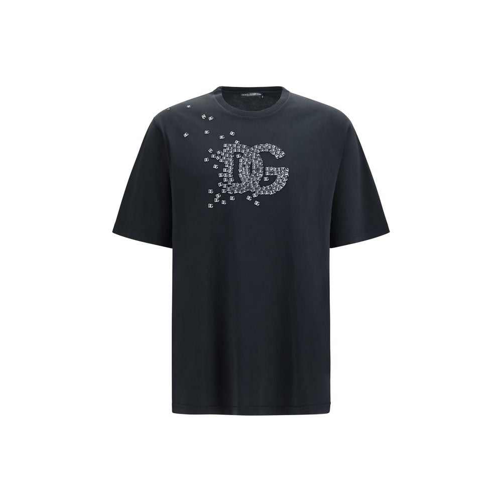 Dolce & Gabbana Logo-Embellished Cotton T-Shirt — Black