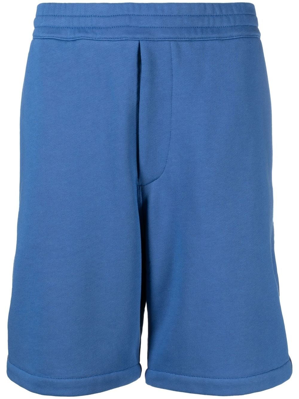 Alexander McQueen Logo-Tape Jersey Shorts — Blue