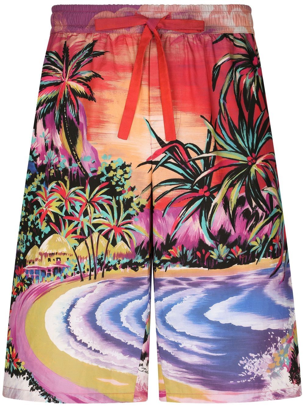 Dolce & Gabbana Tropical Graphic Print Bermuda Shorts — Multi-color