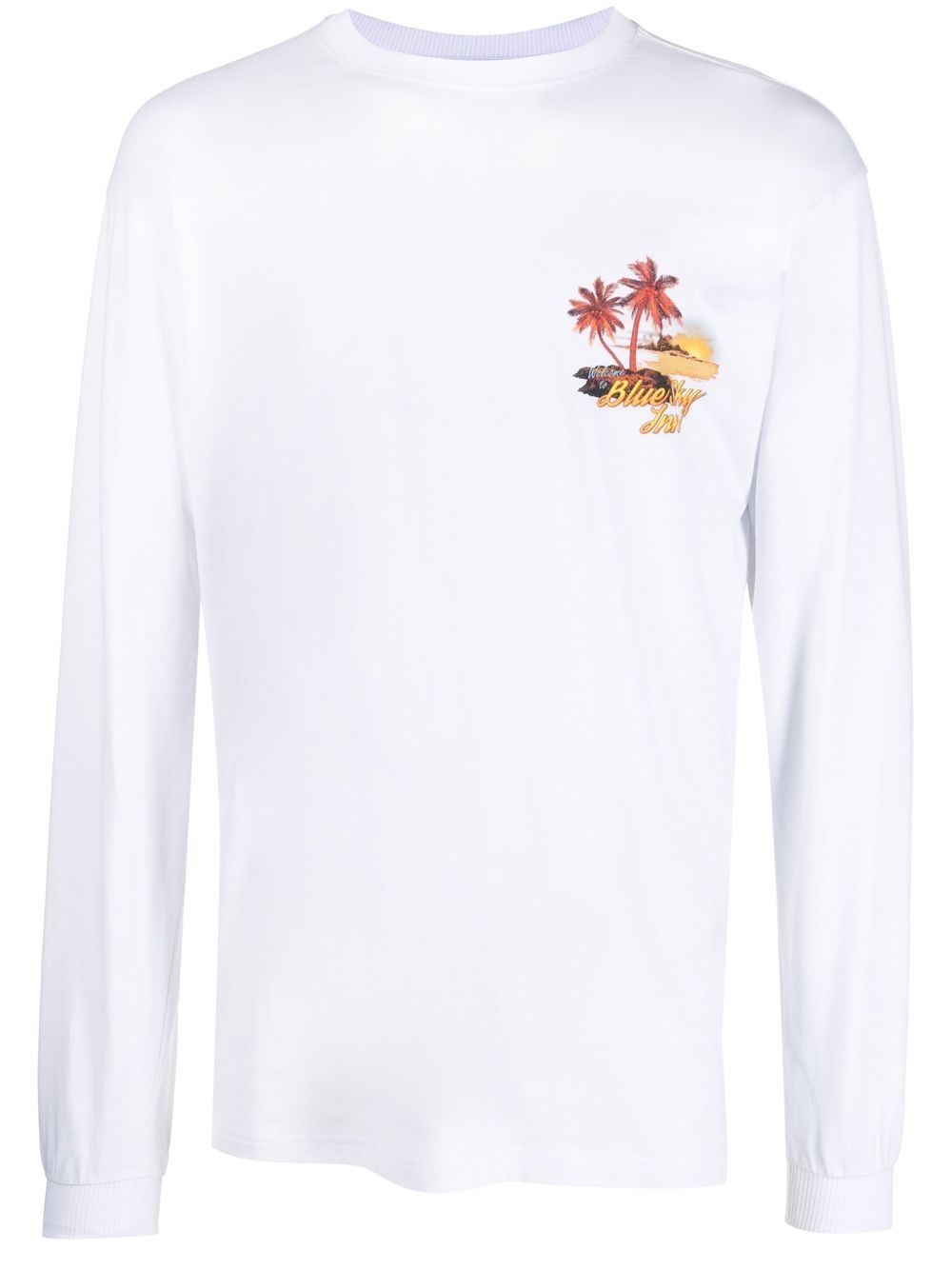 Blue Sky Inn Logo-Embroidered Long-Sleeve T-Shirt — White
