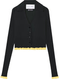 Az Factory By Ester Manas Ribbed Knit Cropped Cardigan — Black