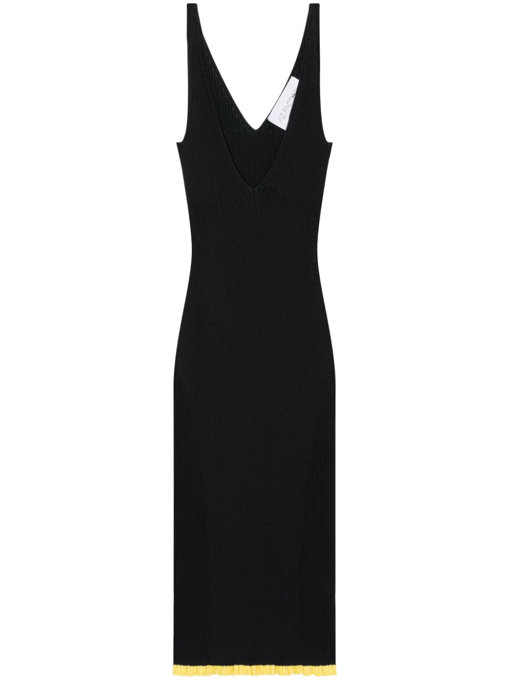 Az Factory By Ester Manas Ribbed Knit V-Neck Dress — Black