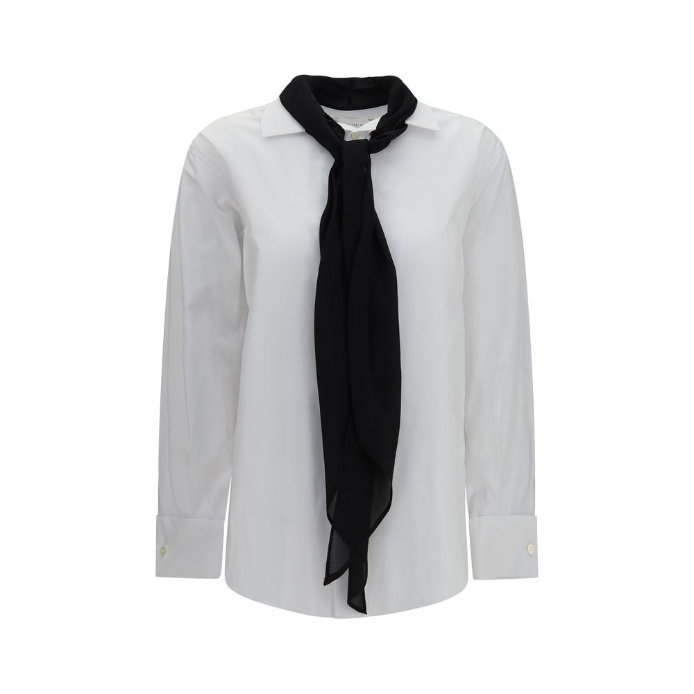 Sacai Integrated Scarf Detail Shirt — White