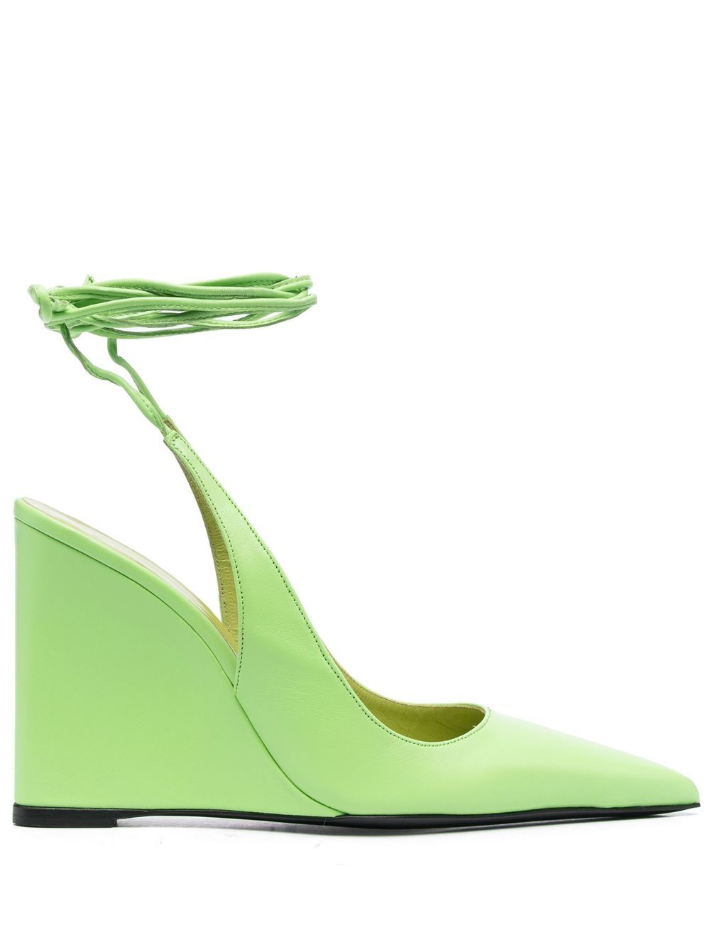 By Far Pre Vaughn Wedge Pump — Lime Green