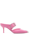 Alexander McQueen Metallic Toe-Cap Mule — Pink