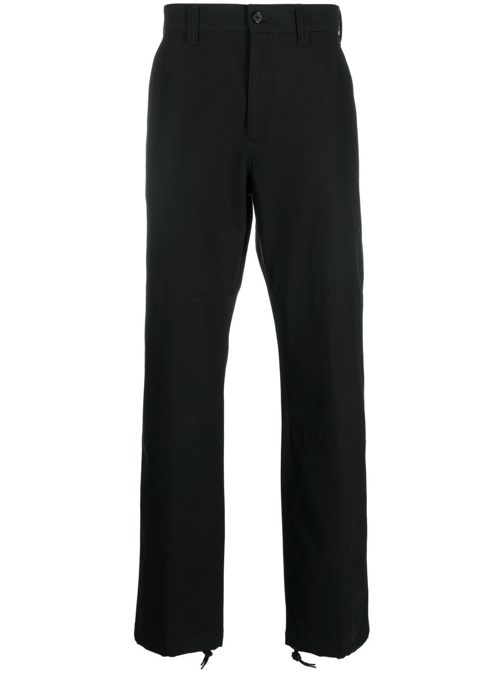 Alexander McQueen Drawstring-Hem Cotton Trousers — Black