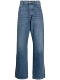 Alexander McQueen Wide-Leg Panelled Denim Jeans — Blue