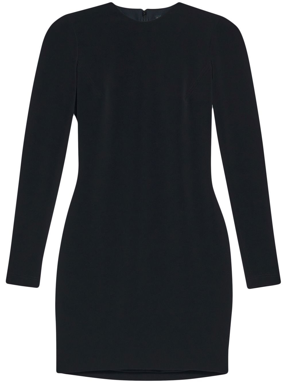 Balenciaga Stretch Compact Crepe Mini Dress — Black