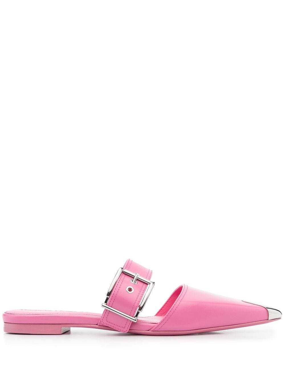 Alexander McQueen Metal-Toe Pointed Mule — Pink