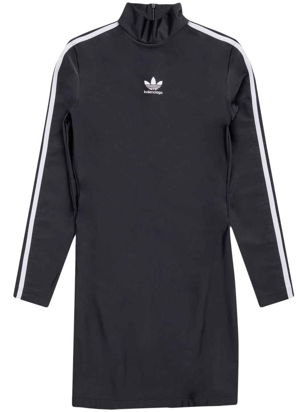 Adidas X Balenciaga Logo-Embroidered Mini Dress — Black