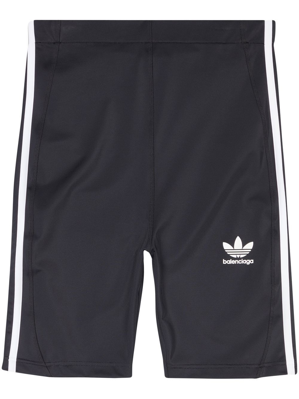Adidas X Balenciaga Logo-Stripe Design Shorts — Black