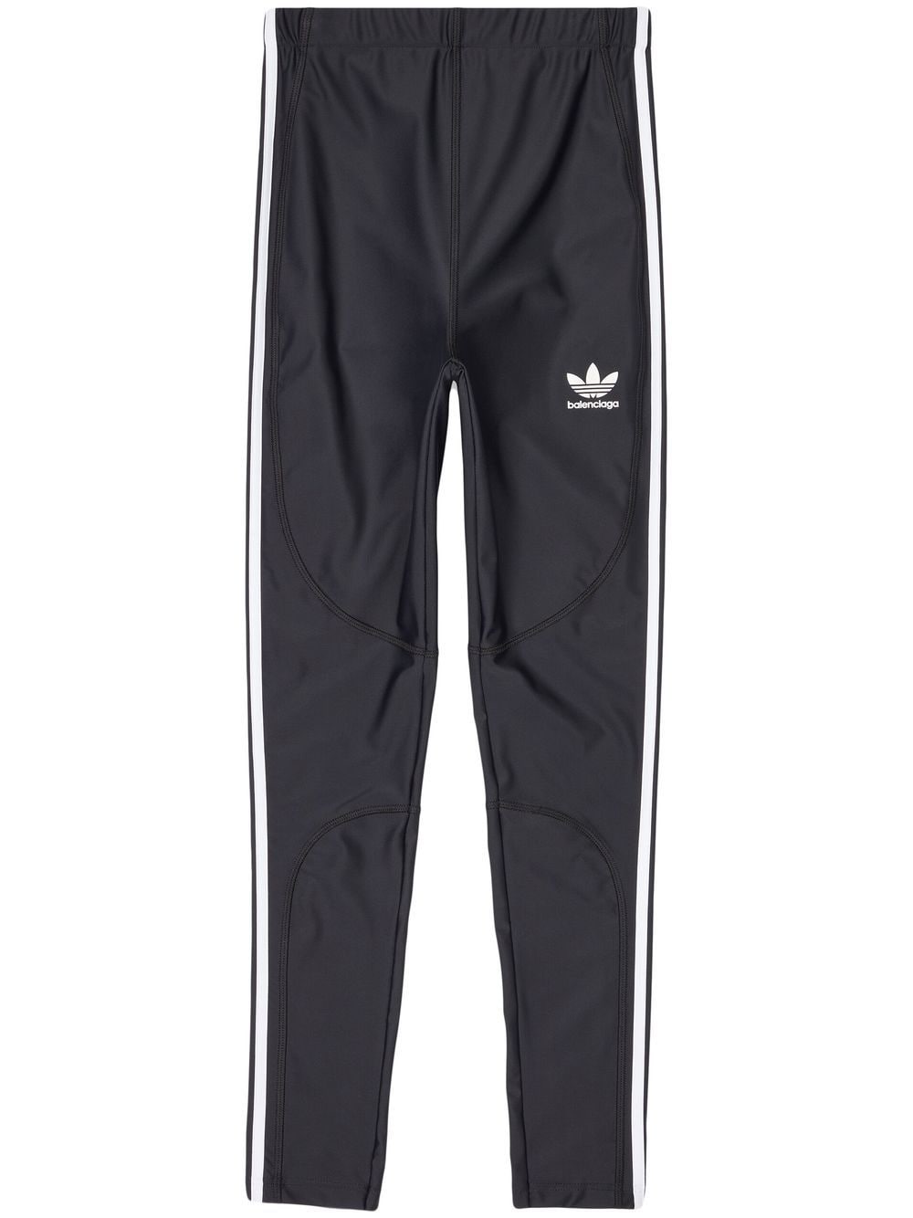 Adidas X Balenciaga Logo-Embroidered Stretch Leggings — Black