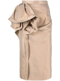 Maison Margiela Ruffled Linen Skirt — Beige