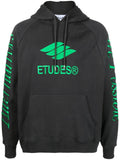 Études Logo-Embroidered Organic Cotton Hoodie — Black