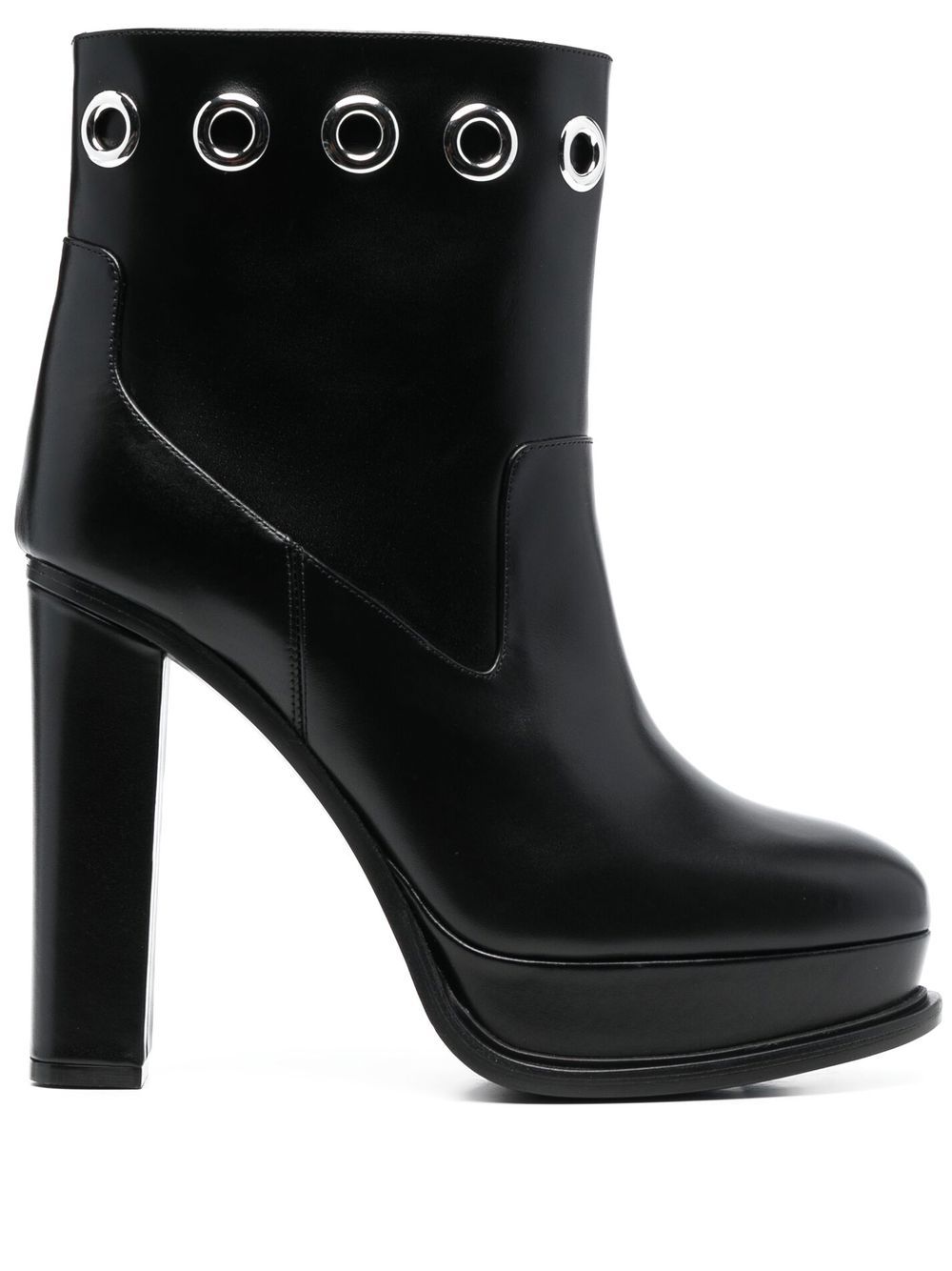 Alexander McQueen Eyelet-Detailed Platform Boot — Black