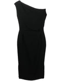 Alexandre Vauthier One-Shoulder Draped Dress — Black