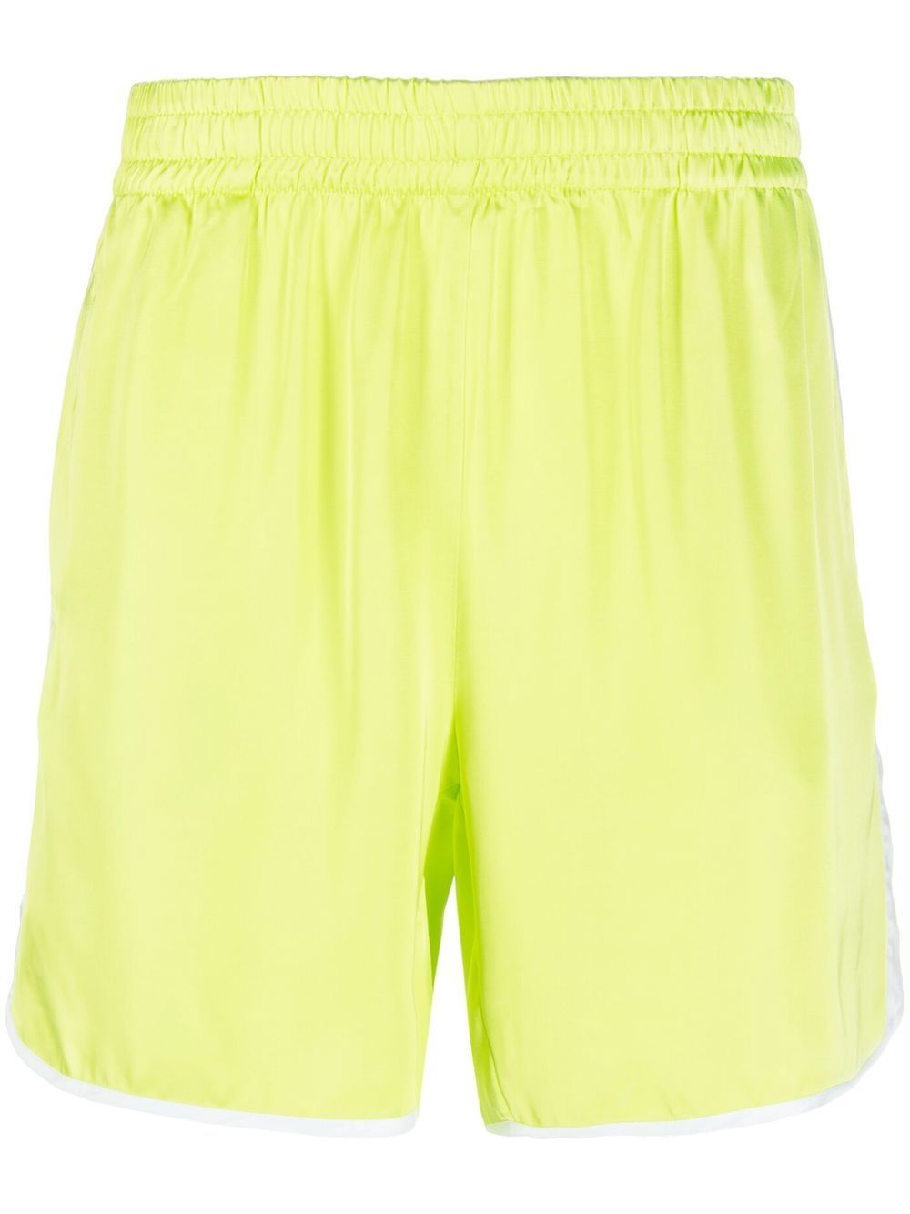Blue Sky Inn Contrasting-Side Track Shorts — lime green