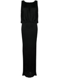 Saint Laurent Draped Jersey Dress — Black