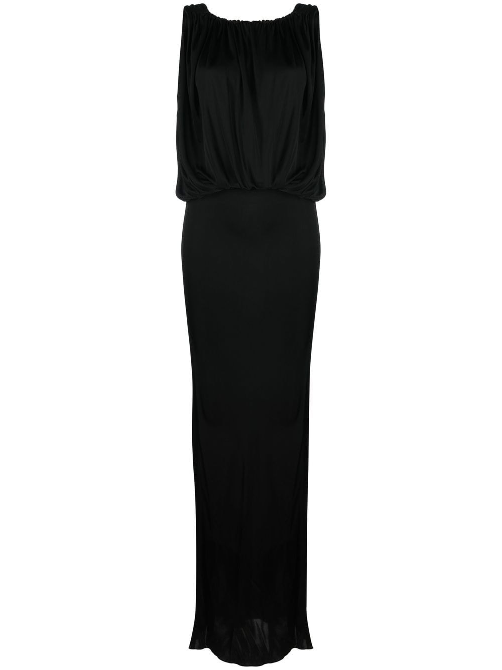 Saint Laurent Draped Jersey Dress — Black